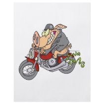 biker hog pig torcycle bike cartoon flyer design