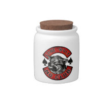 Biker lone wolf candy jar