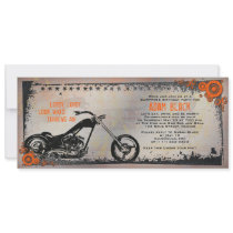 Biker or Motorcycle Birthday Invitation