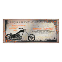 Biker or Motorcycle Wedding Invitation