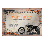 Biker or Motorcyle Wedding RSVP Response card Custom Announcements