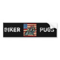 Biker Pug bumper stickers