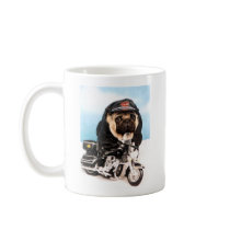 Biker Pug Dog Mugs