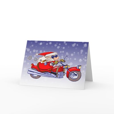 Biker Santa Greeting Card by gnurf