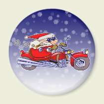 Biker Santa magnets