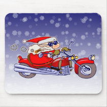 Biker Santa mousepads