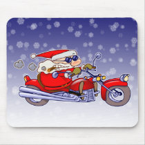 Biker Santa mousepads