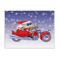 Biker Santa postcards