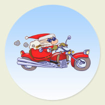 Biker Santa stickers