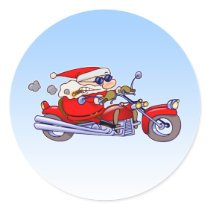 Biker Santa Sticker