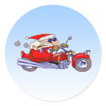 Biker Santa stickers