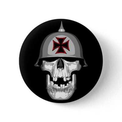 Biker Skull Pinback Button by EvilSkull