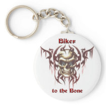 Biker to the Bone Key Chain