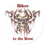 Biker to the Bone Sticker
