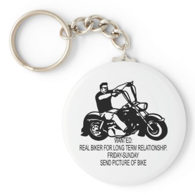 Biker Wanted Fri Sun Key Chains by WhiteTiger_LLC