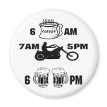 Bikers Day; Coffee, Riding and Beer Refrigerator Magnets