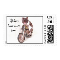 Bikers, have more fun! postage