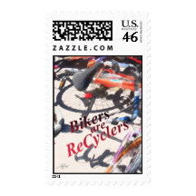 Bikers r Recyclers 4  postage stamp