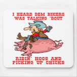 Bikers Riding Hogs & Picking Up Chicks Mousepads