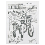 Bikes at beach flyer design