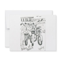 Bikes at beach invitations