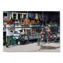 Bikes at cafe small print
