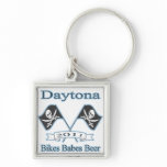 Bikes Babes Beer blu Keychain