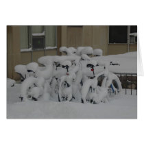 Bikes Covered In Snow Greeting Card