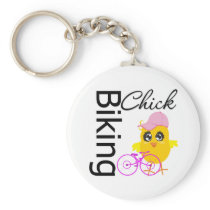 Biking Chick Keychain