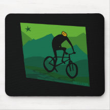 Biking Green Hills Mouse pad