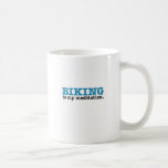Biking Is Meditation (the blue route) Mug