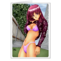 Bikini Anime Girl Cards