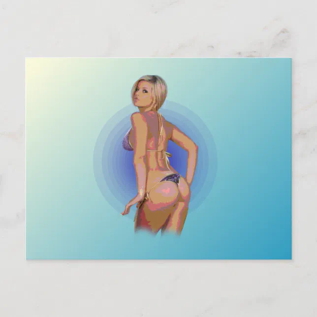 BIKINI BABE POSTCARD Zazzle
