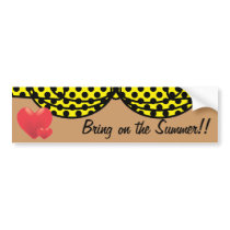 Bikini Black Polka Dot Bumper Sticker