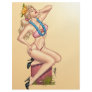 Bikini Blond Pin-up Girl with Flowers by Al Rio Personalized Flyer