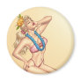 Bikini Blond Pin-up Girl with Flowers by Al Rio Fridge Magnet