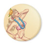 Bikini Blond Pin-up Girl with Flowers by Al Rio Refrigerator Magnets