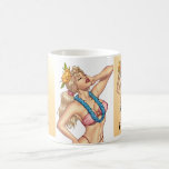 Bikini Blond Pin-up Girl with Flowers by Al Rio Coffee Mug