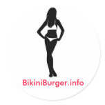 Bikini Burger Round Sticker