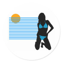 Bikini Girl Sunbathing stickers