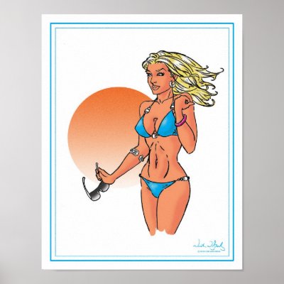 Bikini Sun Poster by LoneWolfMedia