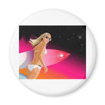 Bikini_Surfboard Refrigerator Magnets