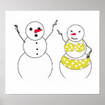 Bikini Time Snowmen Print