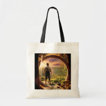 Bilbo Back in Shire Collage Tote Bags