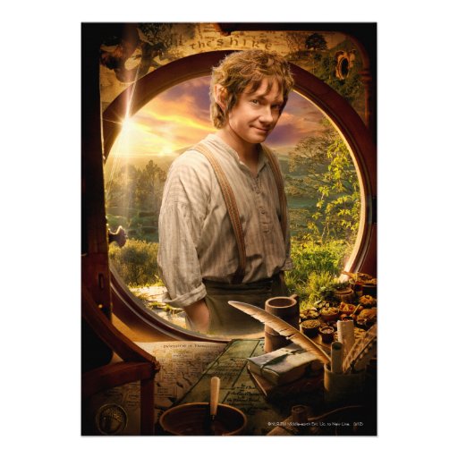 Bilbo in Shire Collage Custom Invite