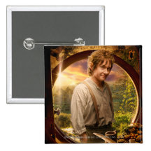 Bilbo in Shire Collage Pinback Buttons