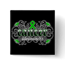 Bile Duct Cancer Awareness Floral Ornamental Button