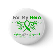 Bile Duct Cancer For My Hero Hope Tribal Ribbon Button