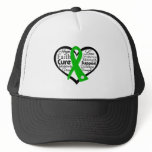 Bile Duct Cancer Heart Ribbon Collage hats