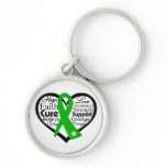 Bile Duct Cancer Heart Ribbon Collage Keychain